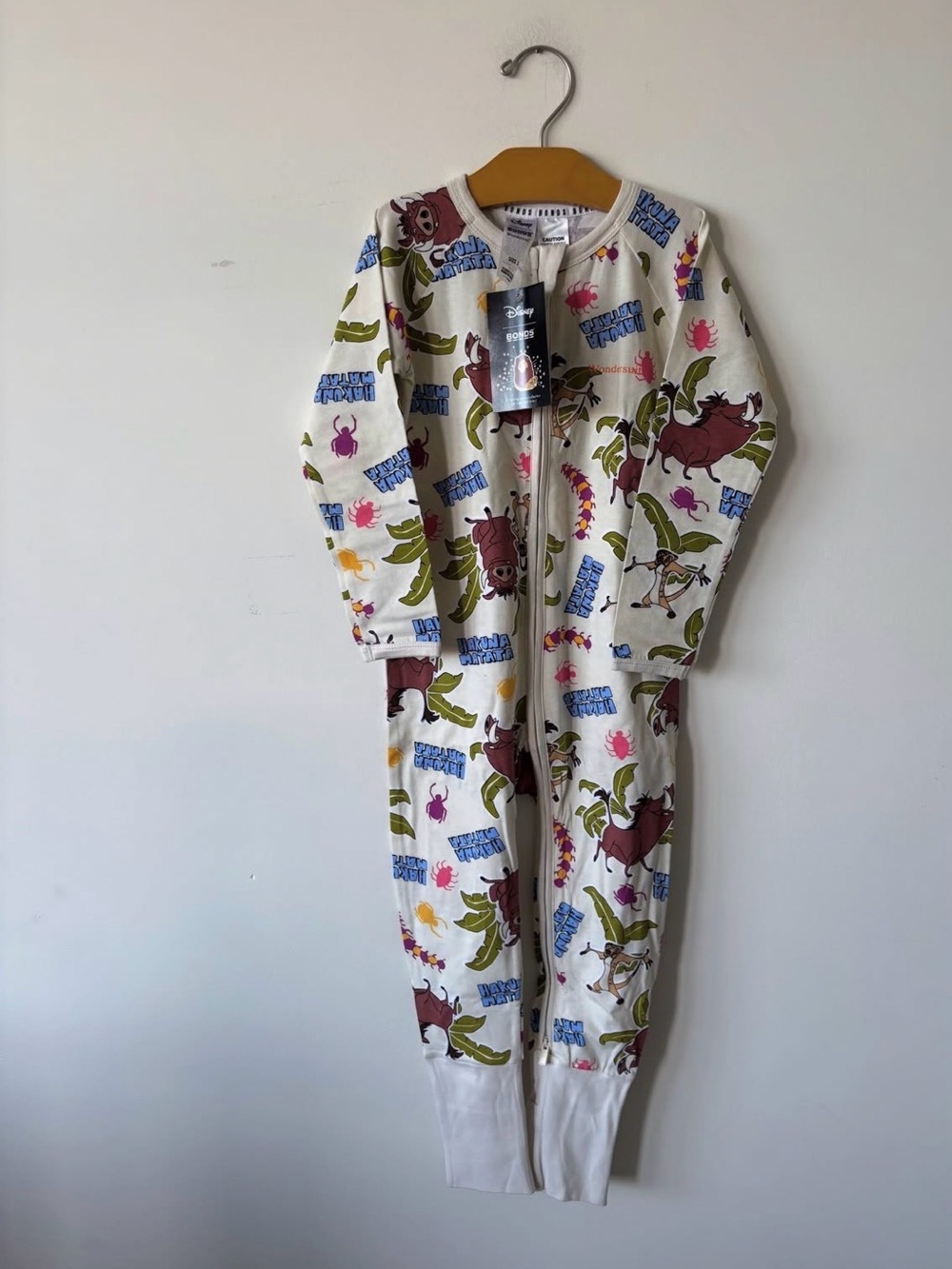 Bonds Cream Lion King Zip Sleep Sack with Colorful Character Print
